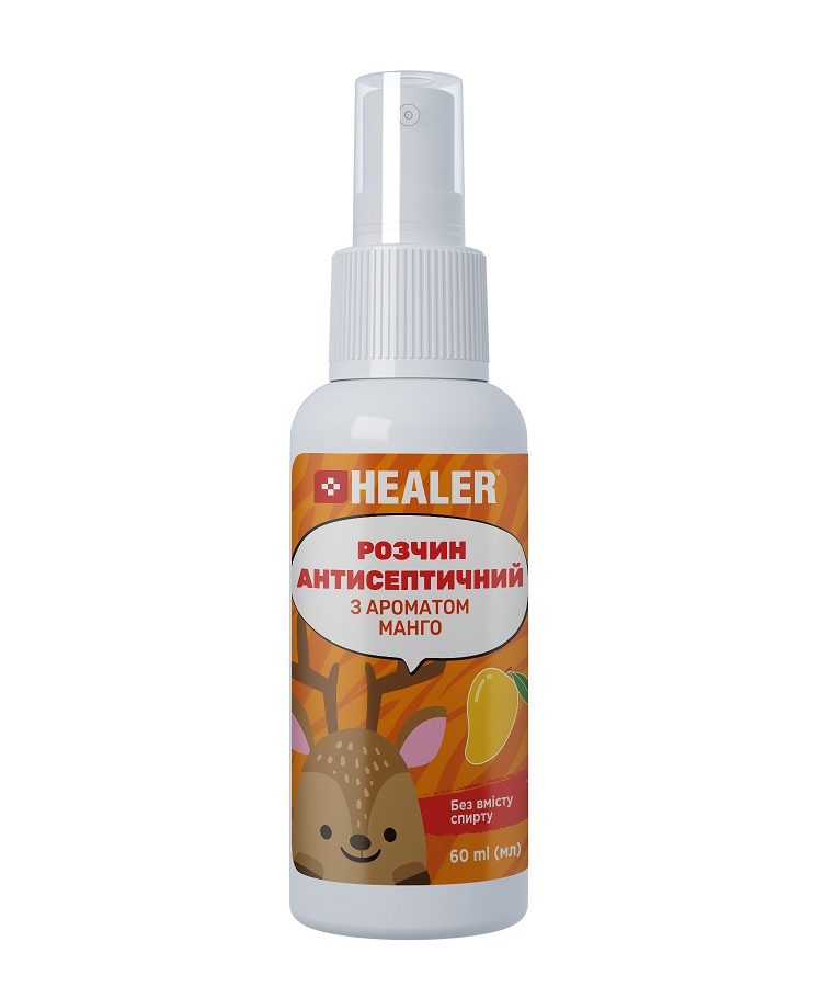 HEALER® ANTISEPTIC SOLUTION WITH MANGO FRAGRANCE, 60 ml
